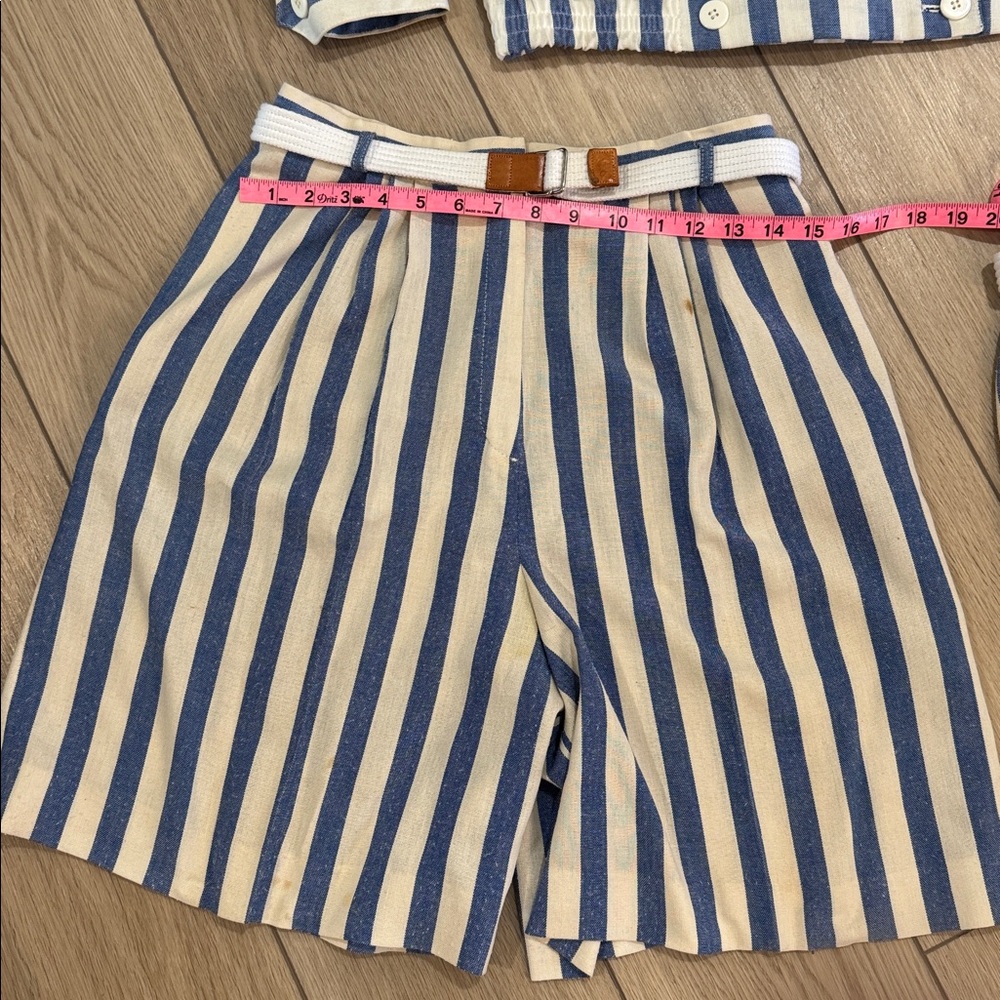 Vintage Union Made Weathervane 3 Piece Set Blazer Skirt Shorts Stripe Nautical - Picture 6 of 13